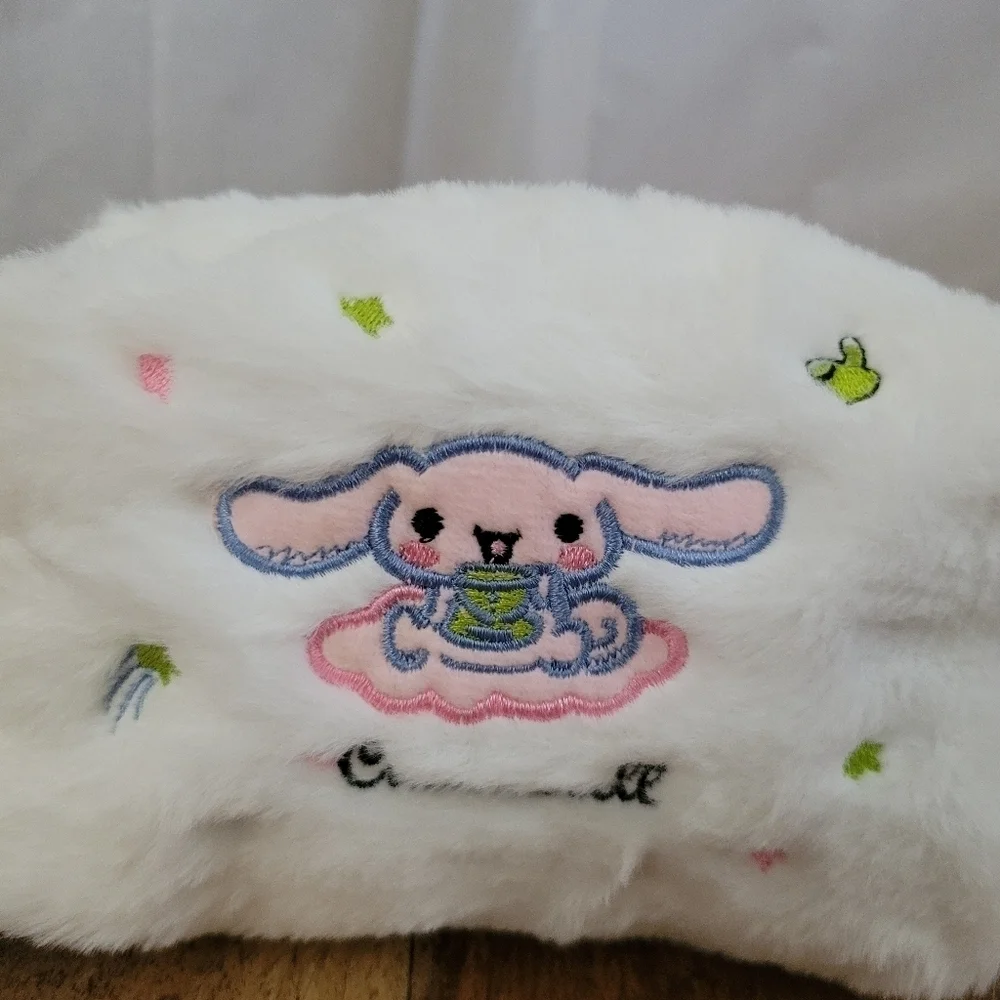 Sanrio Cinnamoroll Plush White Embroidered Makeup Bag
